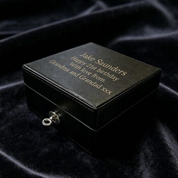 Personalised Hand Finished Leather Cufflink Box, 4 of 10