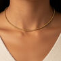 Dainty Women's Chain Beaded Ball Choker Or Necklace In 18k Gold, thumbnail 1 of 5