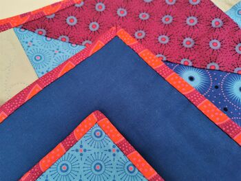 Blue And Red Patchwork Large Sofa Quilt, 7 of 11