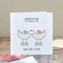 Newborn Twins Congratulations Button Card, thumbnail 1 of 3