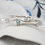 Silver Bangle With Blue Topaz, Pearl And White Cubic Zirconia, thumbnail 4 of 7