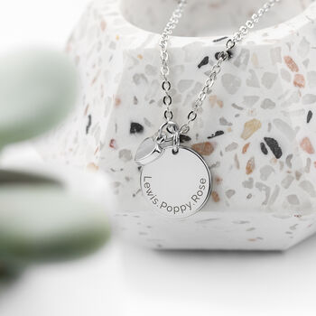 Personalised Heart And Disc Necklace, 7 of 10
