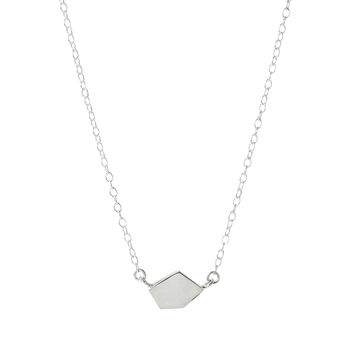 Silver Irregular Pentagon Necklace, 2 of 5