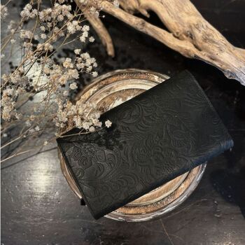 Classic Leather Wallet, Black Floral, 2 of 3
