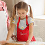 Personalised Children's Red Waterproof Apron, thumbnail 1 of 10