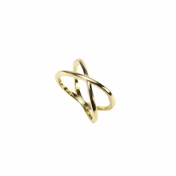 Cross Kiss X Ring Rose Or Gold Vermeil 925 Silver, 7 of 11