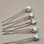 Set Of Five Ceramic Floral Wedding Hair Pins, thumbnail 5 of 12
