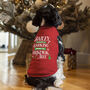 Personalised Barking Around The Christmas Tree Pet Dog Red T Shirt, thumbnail 1 of 2