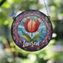 Tulip Personalised Stained Glass Effect Suncatcher, thumbnail 2 of 7