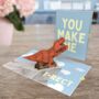 You Make Me T Rect 3D Pop Up Anniversary Love Card, thumbnail 1 of 10