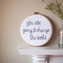 You Change The World Embroidered Hoop Sign, thumbnail 3 of 3