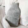 Extra Large Grey Woven Wool Throw, thumbnail 3 of 4