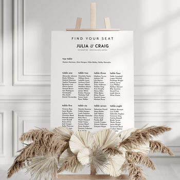 Modern Find Your Seat Sign Wedding Décor, 4 of 4