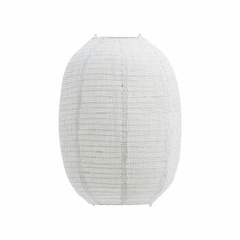 Large Cotton Oval Light Shade In Dusk Or White, 3 of 4
