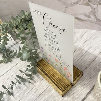 Floral Personalised Cheese Cake Sign Opaque Weddings Parties, 7 of 9