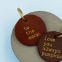 Personalised Gold Message Leather Keyring, thumbnail 3 of 3