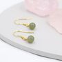 Natural Jade Hook Earrings In Sterling Silver, thumbnail 1 of 12