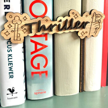 Thriller Genre Divider Bookshelf Sign, 2 of 5
