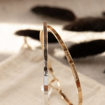 Professional Overthinker Slim Bangle, Gift For Her, Funny Gift For Friend, 2 of 11