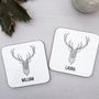 Personalised Geo Stag Coasters, thumbnail 1 of 2