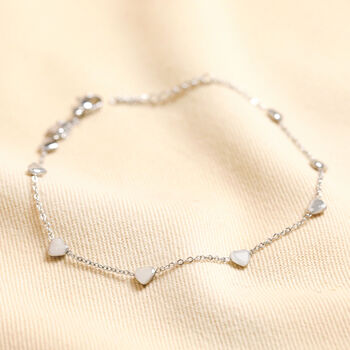 Stainless Steel Heart Charm Anklet, 2 of 3