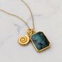 The Duo Emerald Necklace, Gold Plated, thumbnail 3 of 12