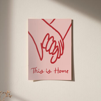 This Is Home Illustrated Holding Hands Print, 9 of 9