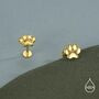 Sterling Silver Paw Print Flat Back Studs, thumbnail 5 of 11