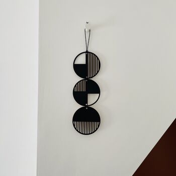 Black Cut Out Geometric Monochrome Wall Hanging, 3 of 6