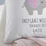 Personalised New Baby Elephant Cushion, thumbnail 4 of 4