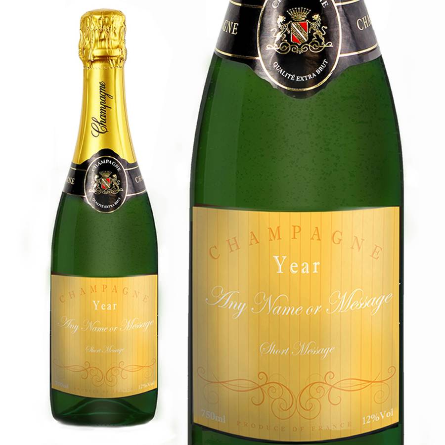 Personalised Elegant Champagne Bottle With Gift Box