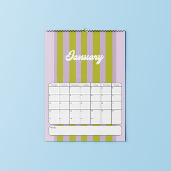 2025 Striped Calendar Lilac, 2 of 4