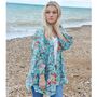 Blue Orchid Print Cotton Summer Jacket, thumbnail 1 of 4