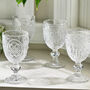 Set Of Four Baroque Glass Wine Goblets, thumbnail 1 of 6