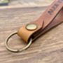 Personalised Burnt Tan Distressed Leather Keyring, thumbnail 3 of 9