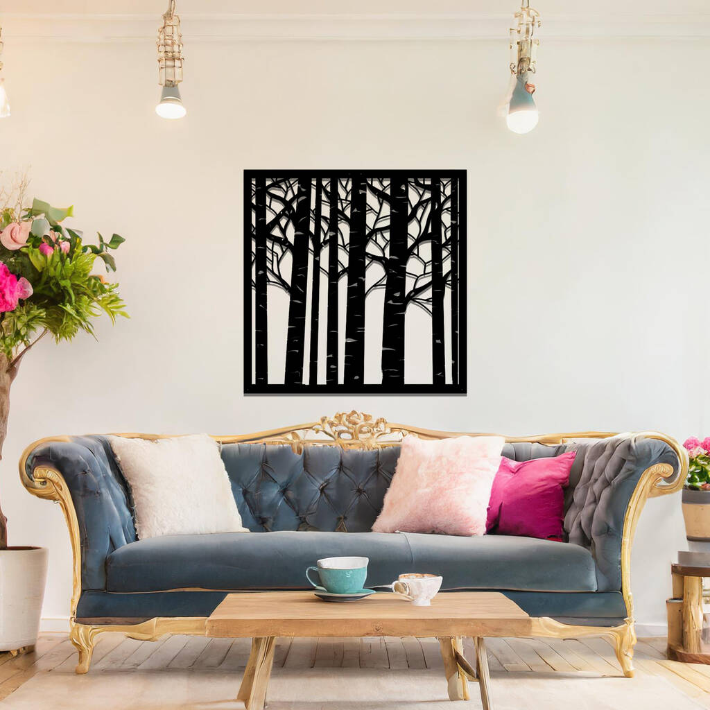Contemporary Metal Tree Wall Hanging Art Sculpture For Home, 1 of 11