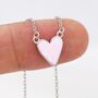 Pink Heart Pendant Necklace In Sterling Silver, thumbnail 4 of 11