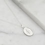 Solid Sterling Silver Oval Virgin Mary Pendant Necklace, thumbnail 2 of 5