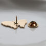 Teal And Pink Butterfly Pin Badge With Gold Accents, thumbnail 5 of 7