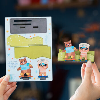 Personalised Skateboarding Bears Father's Day Pop Out Card, 3 of 7