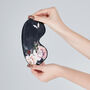 Silk Eye Mask Fleur Japonaise Midnight Blue, thumbnail 2 of 6