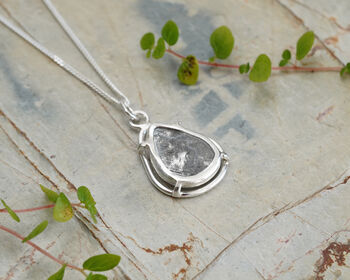 Natural Diamond Slice Necklace In Sterling Silver, 3 of 4