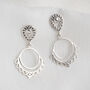 Sterling Silver Moroccan Dangly Teardrop Studs, thumbnail 2 of 4