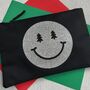 Christmas Glitter Smiley Face Pouch Clutch, thumbnail 2 of 4