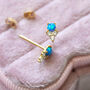 Tiny Opal Stacking Stud Earring, thumbnail 3 of 5