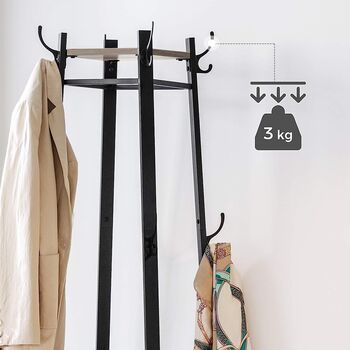 Coat Stand Coat Rack Coat Tree With Hooks And Shelves, 5 of 8