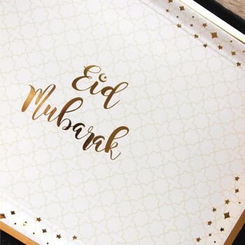 Eid Mubarak Serving Trays 3pk Cream And Gold, 3 of 3