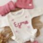 Personalised Frill White Name Romper,Baby Gift, thumbnail 1 of 4