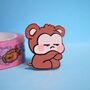 Grumpy Monkey Enamel Pin | Cute Pin Badges, thumbnail 2 of 6