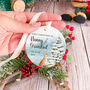 Nanny And Grandad Personalised First Christmas Ornament, thumbnail 5 of 7